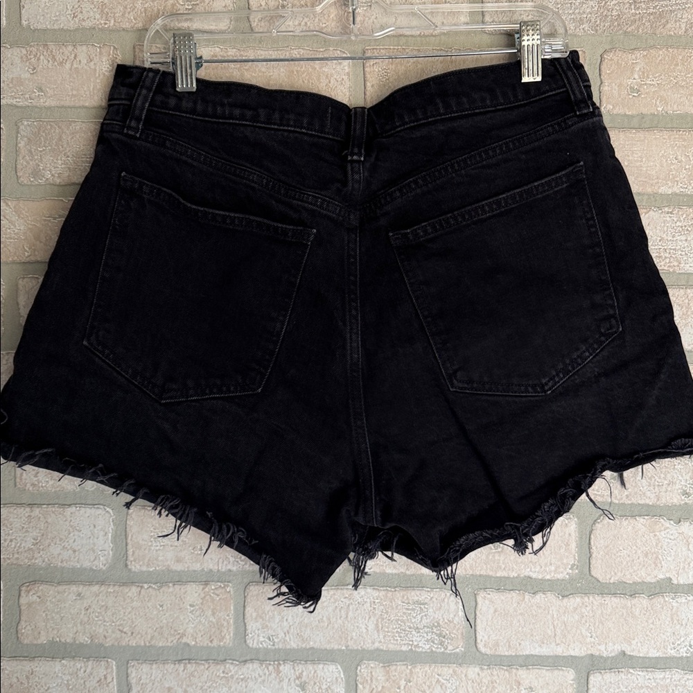Abercrombie & Fitch black denim shorts size 14 - Picture 2 of 5